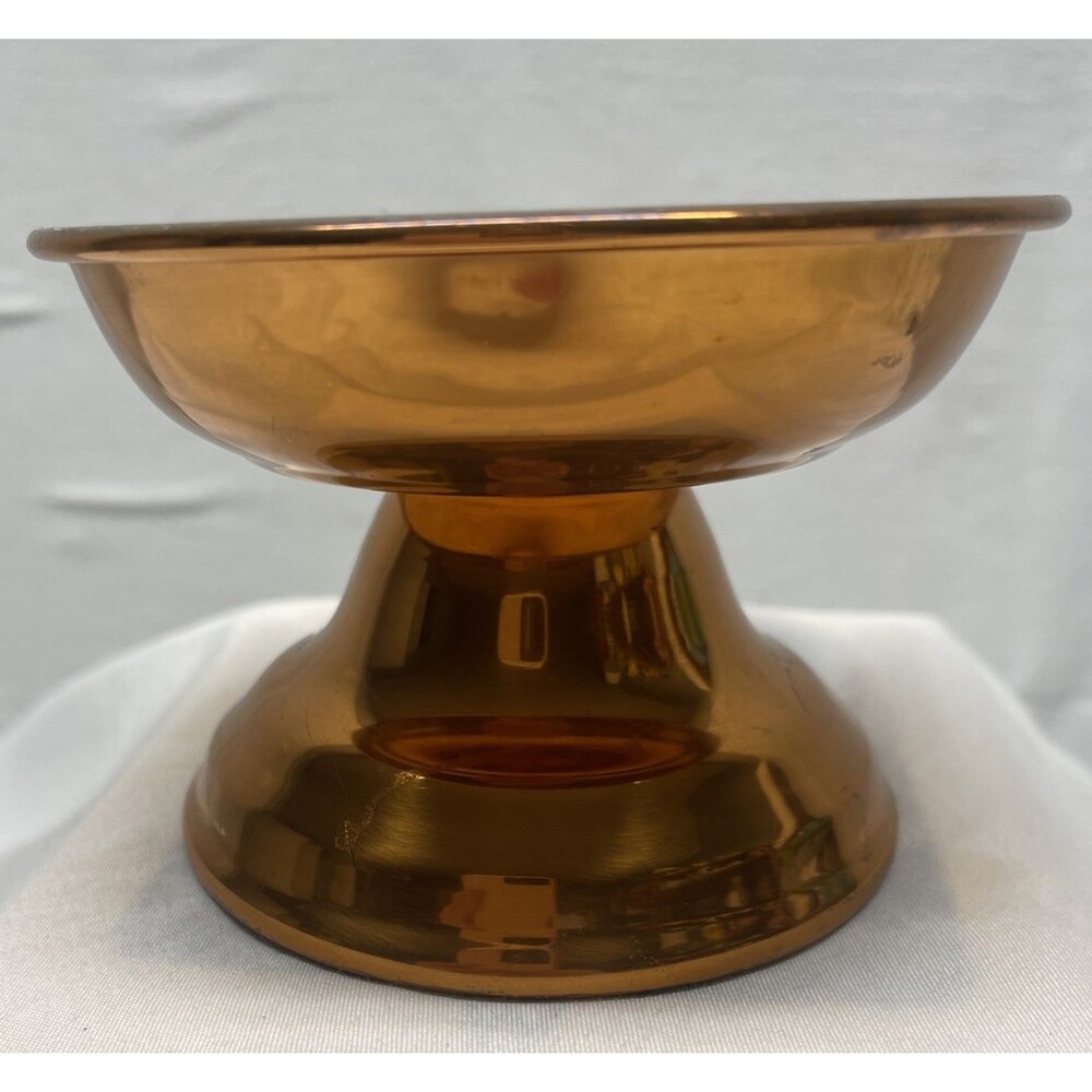 VINTAGE Copper Craft Guild Pillar Candle Holder Polished Copper 3.5" Tall USA